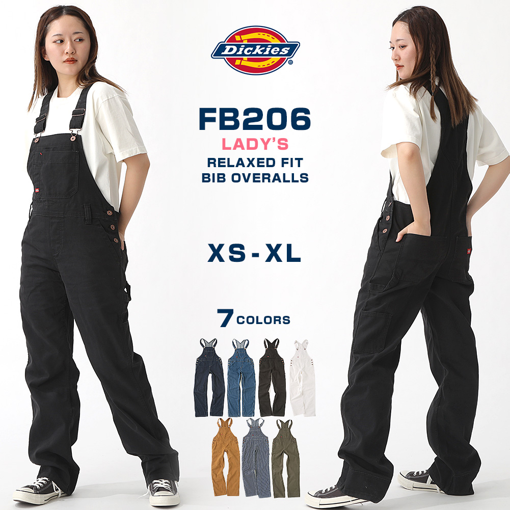 [レディース] ディッキーズ オーバーオール ヒッコリー ウォッシュデニム ダック FB206 USAモデル Dickies オールインワン [COP]