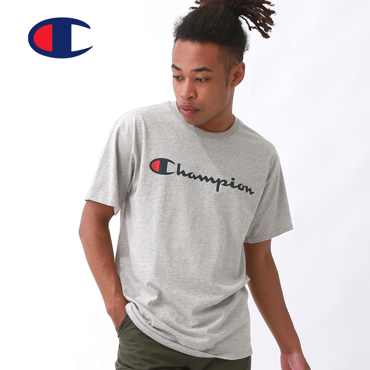 【送料無料】 Champion チャンピオン Tシャツ 半袖 メンズ フロントロゴ アメカジ スポーツ 半袖Tシャツ 大きいサイズ USA規格  y06794-y07718 【メール便可】