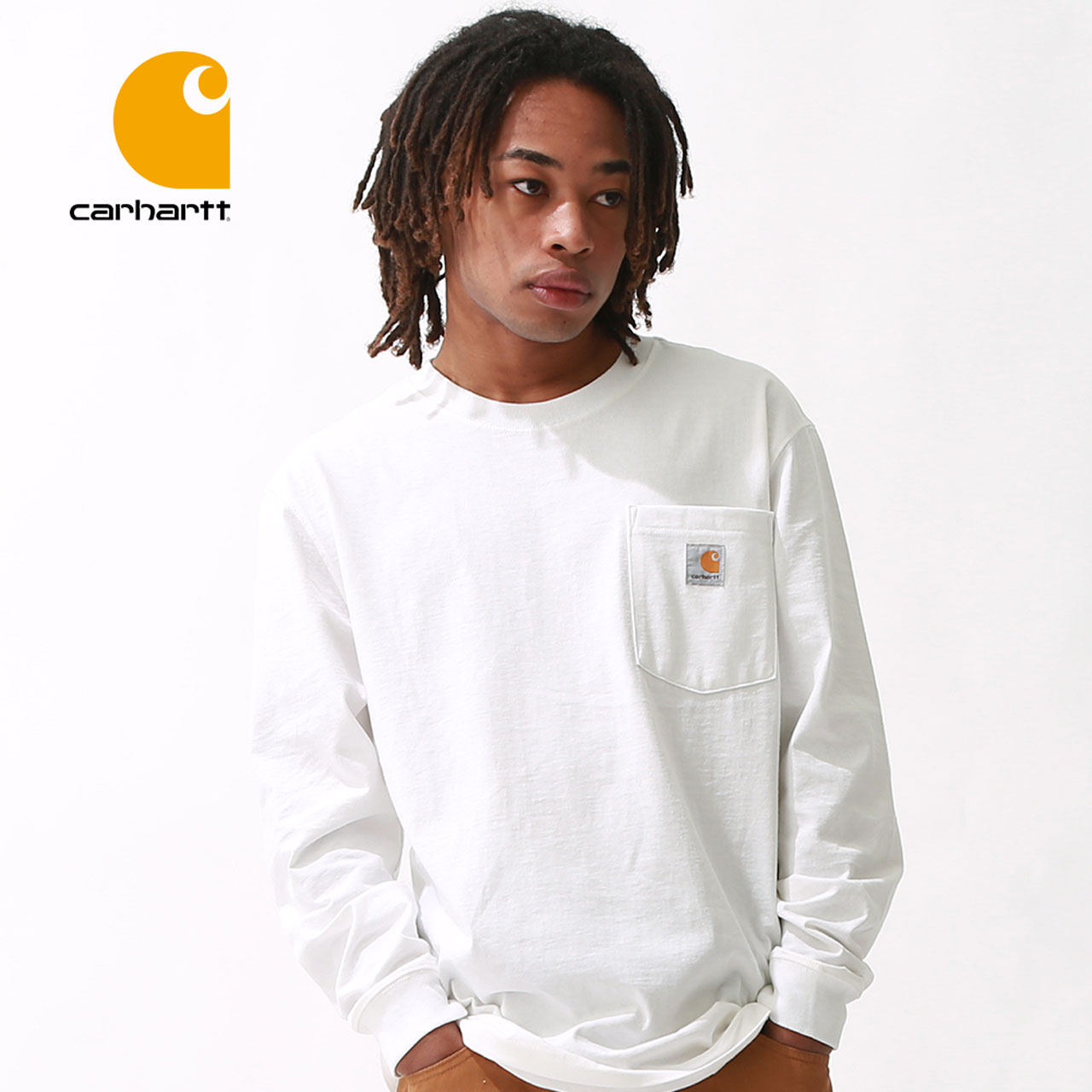 カーハート Tシャツ メンズ 長袖 ヘビーウェイト クルーネック ポケット付き K126 S-2XL Carhartt ロンT 3L 大きいサイズ  定番アイテム【COP】 carhartt-k126-sale-1 freshbox 通販 