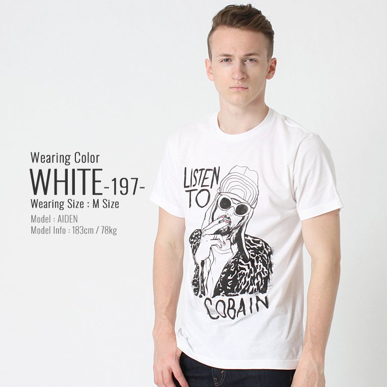 90s『カートコバーン』半袖Tシャツ United Sports 米国製 白 S カート・コバーン Tシャツ 半袖 メンズ プリント USAモデル