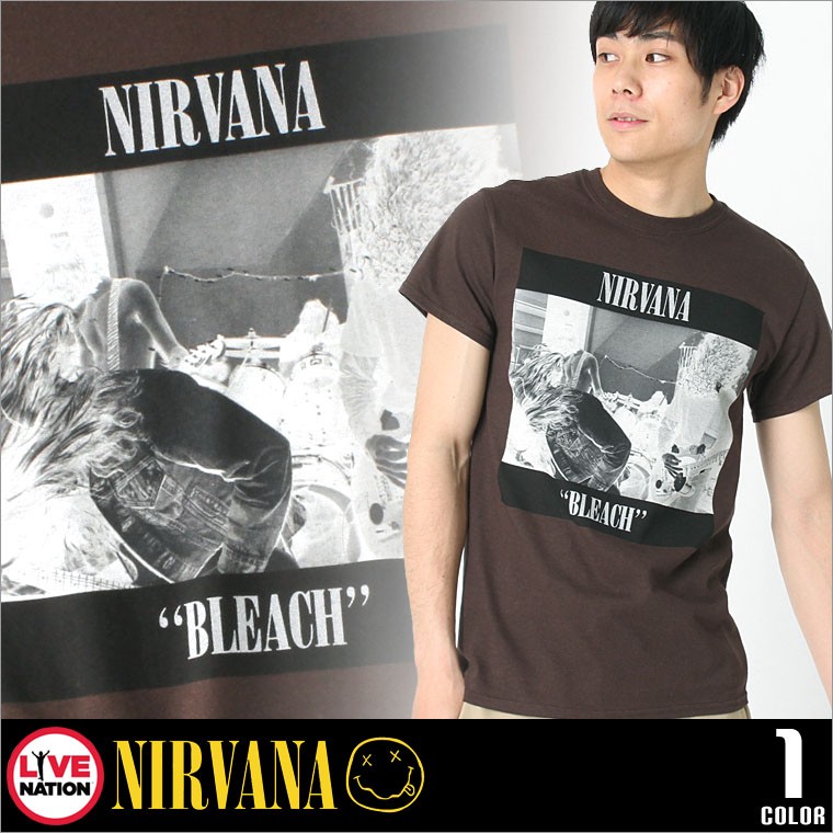 ニルヴァーナ Tシャツ 半袖 メンズ プリント USAモデル NIRVANA LIVE NATION 半袖Tシャツ バンドT ロゴT【メール便可】