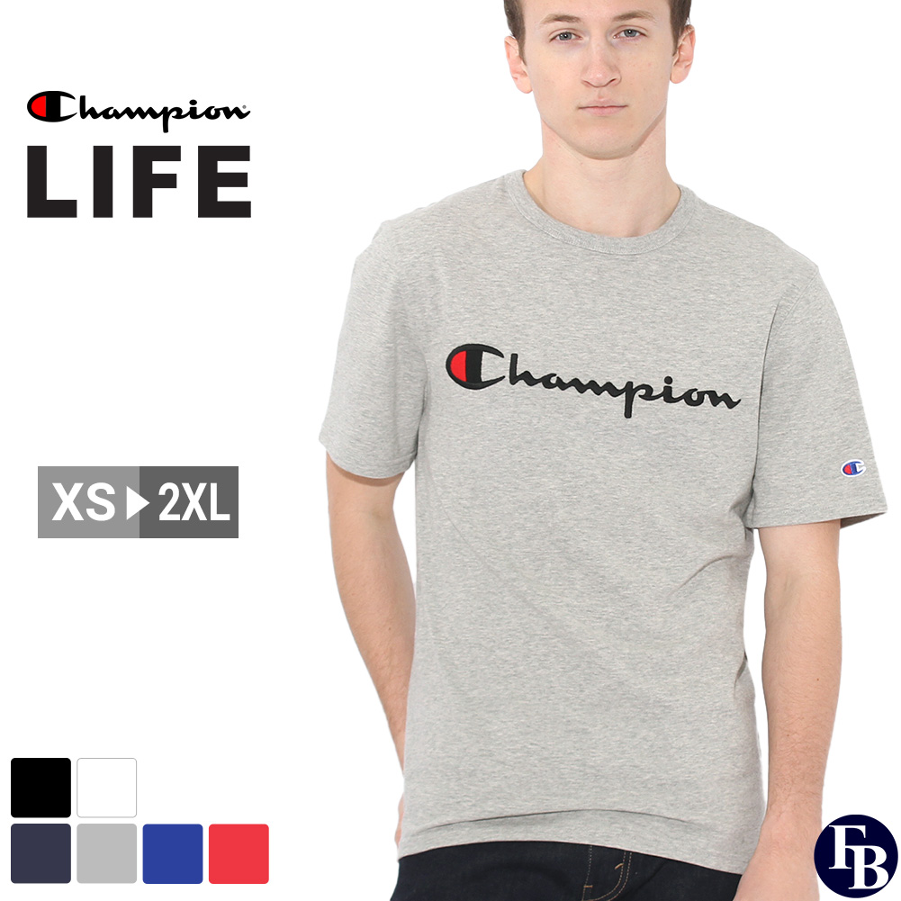 【送料無料】 Champion チャンピオン Tシャツ 半袖 ヘビーウェイト 厚手 メンズ ロゴ プリント 半袖Tシャツ 大きいサイズ USA規格  t1919g-549465 【メール便可】