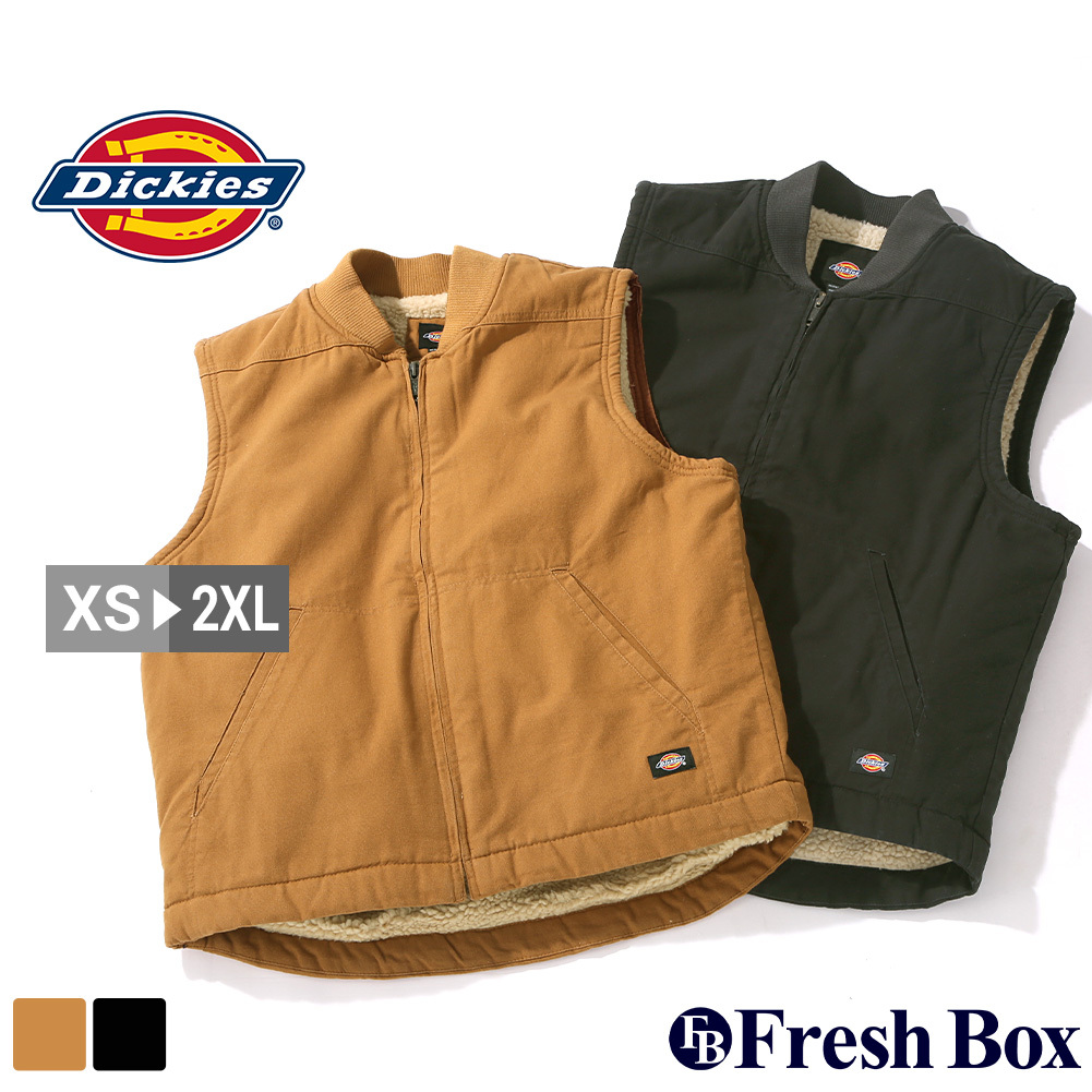 ディッキーズ ベスト ダック生地 ボア裏地 メンズ TE357 XS-2XL USAモデル Dickies LL XXL 3L ワークウェア 防寒