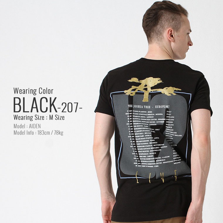 U2 Tシャツ 半袖 メンズ プリント USAモデル ユートゥー LIVE