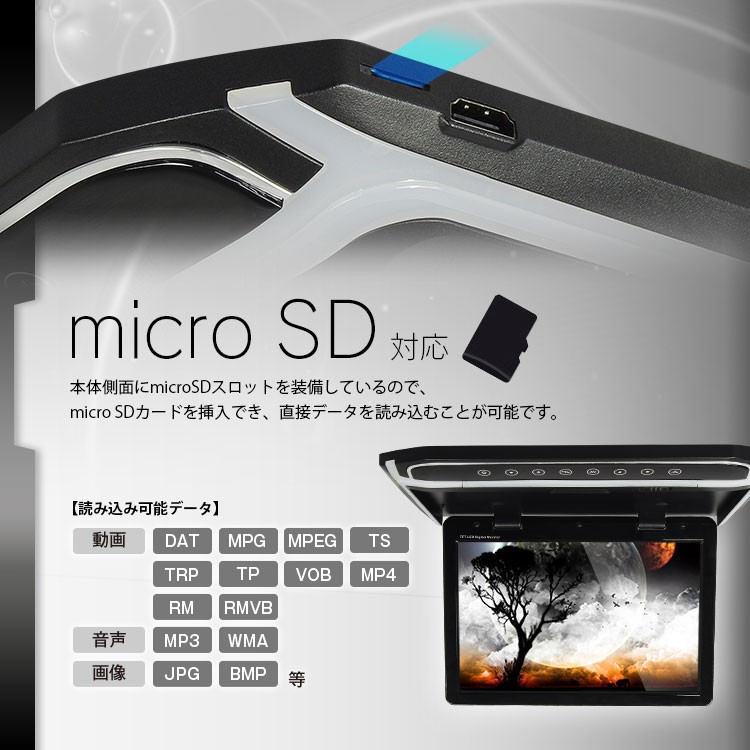 Amazon.co.jp: LOSKAフリップダウンモニター 10.2インチデジタル