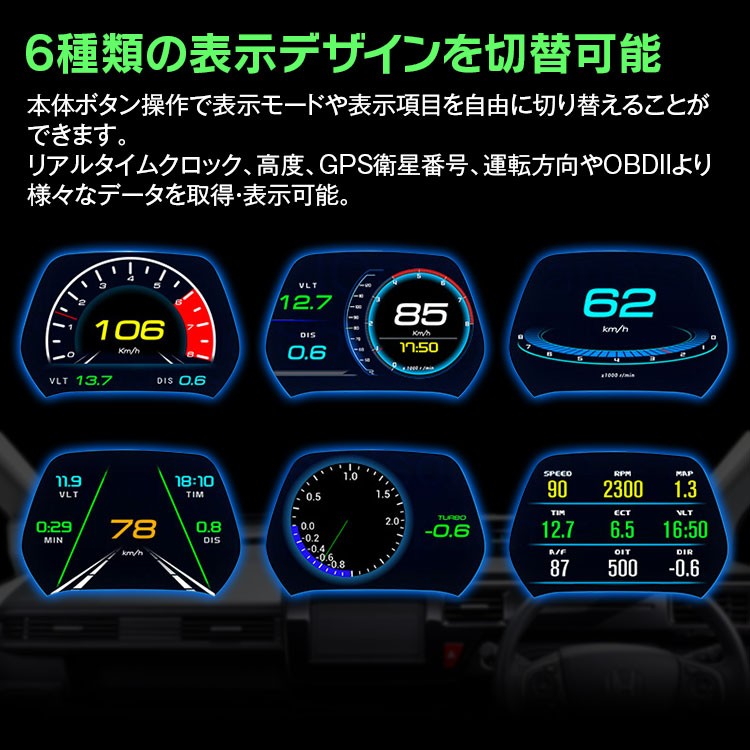 様々な車種に搭載可能なobd2 Gps両対応3 5インチ追加メーター ギガランキングｊｐ