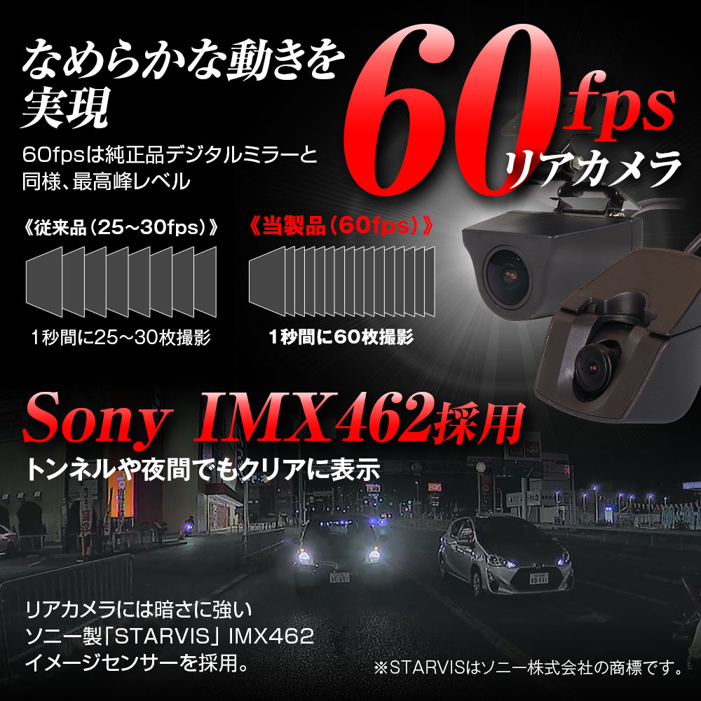 ドライブレコーダー ミラー 360度 2カメラ 全方位 リア 60fps 同時録画 車内 デジタルルームミラー デジタルミラー GPS Gセンサー