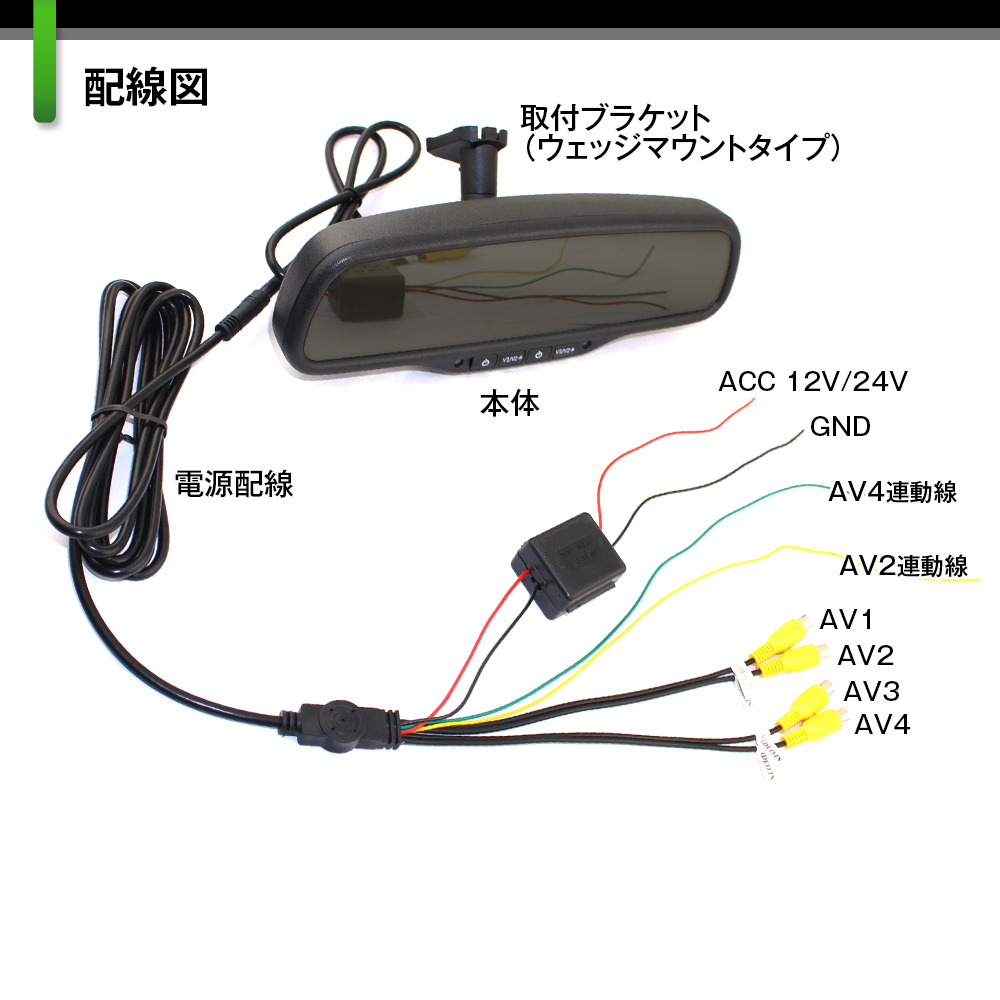 ルームミラーモニター ハイマウントモニター 4.3インチ 2モニター ハイエース バン ワゴン コミューター 対応 映像4系統入力 自動減光装置 :  mr436-set7 : Future-Innovation - 通販 - Yahoo!ショッピング