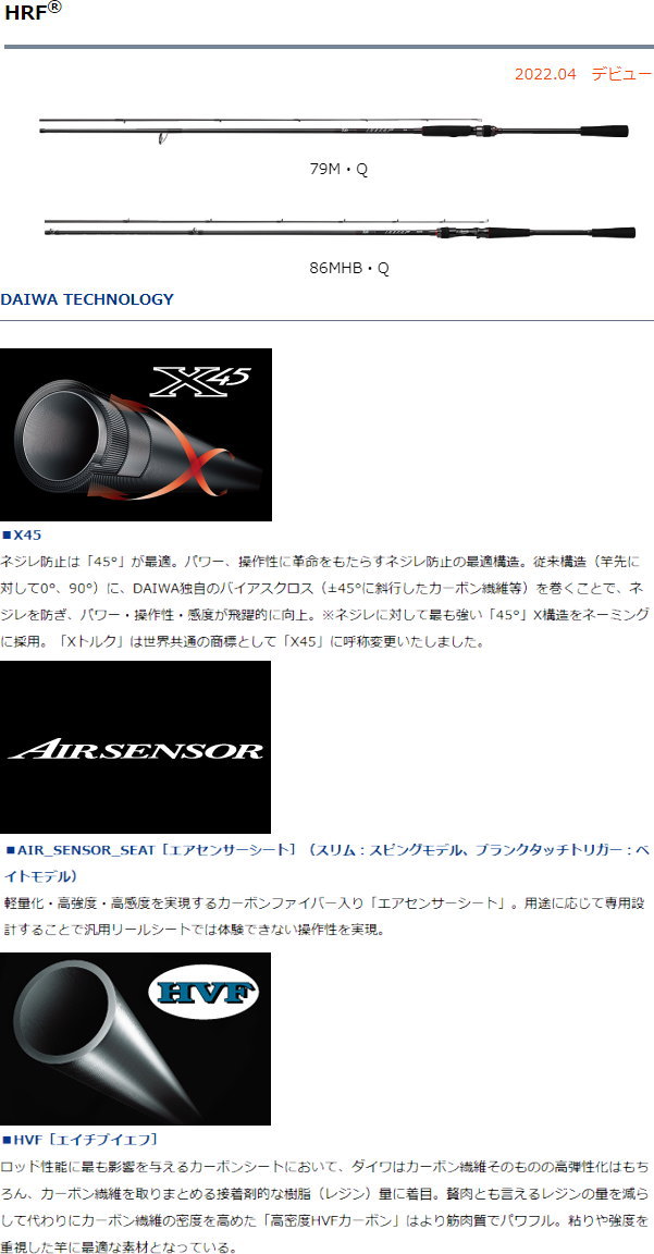 DAIWA（ダイワ） 22HRF 79M・Q : フィッシング カンパイ ヤフー店