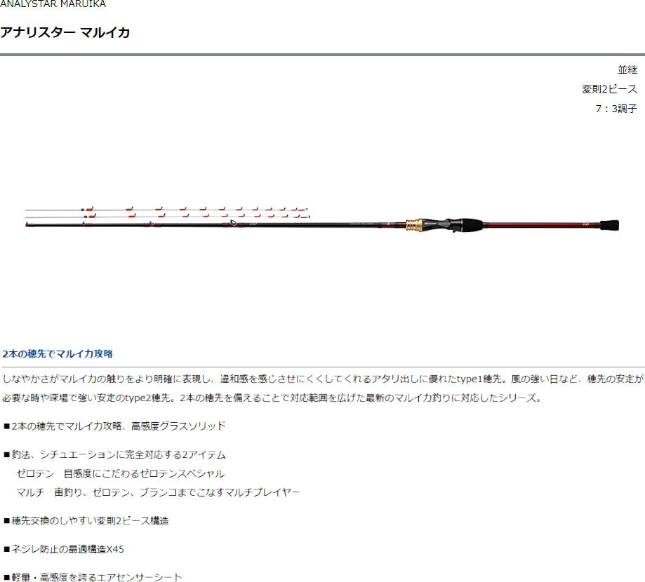 DAIWA（ダイワ） アナリスター マルイカ ゼロテン : フィッシング