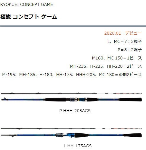 ダイワ 極鋭 コンセプト ゲーム P HHH-205AGS : 4960652312820