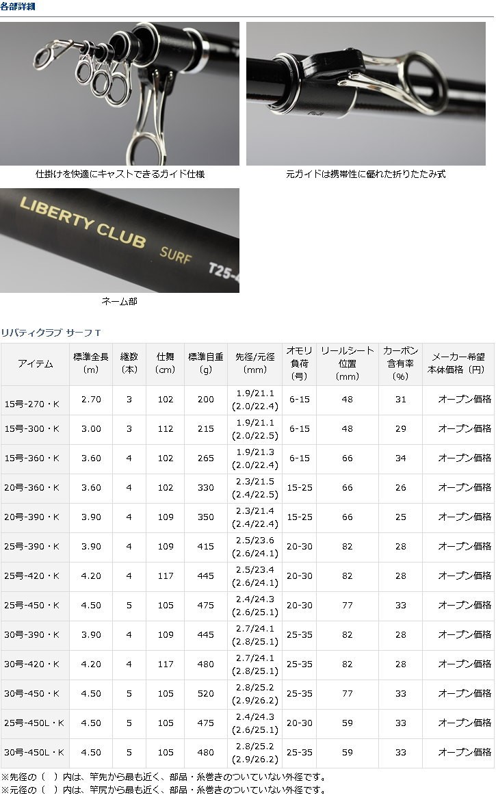 DAIWA（ダイワ） リバティクラブサーフT15号-360・K : フィッシング