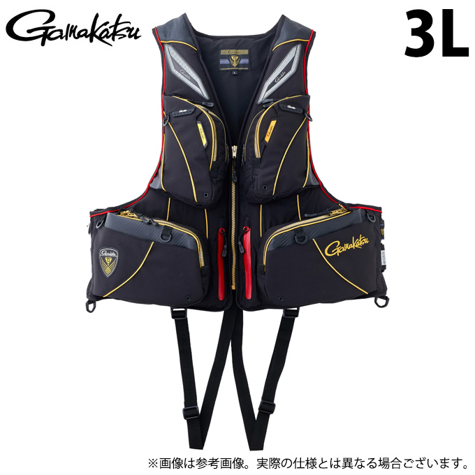 取り寄せ商品】 がまかつ GM2192 (ブラック×ゴールド／3L) ウィンド