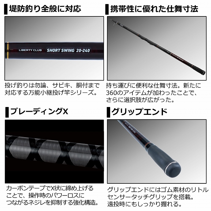 ダイワ 21 リバティクラブ ショートスイング 20号-300・N (万能小継