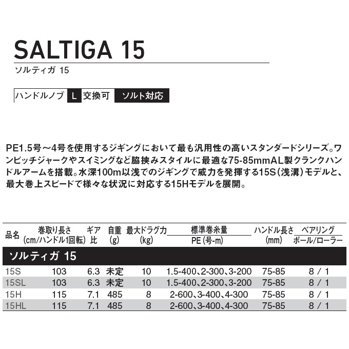ダイワ 22 ソルティガ 15H (右ハンドル) 2022年モデル/ベイト ダイワ 22 ソルティガ 15H (右ハンドル) 2022年モデル/ベイト