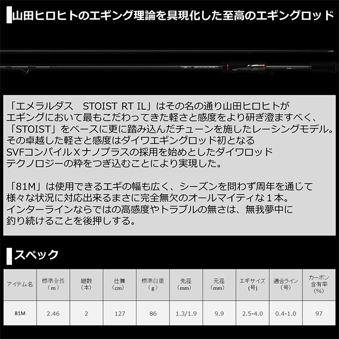 ダイワ 21 エメラルダス STOIST RT IL 81M (2021年モデル) エギング 