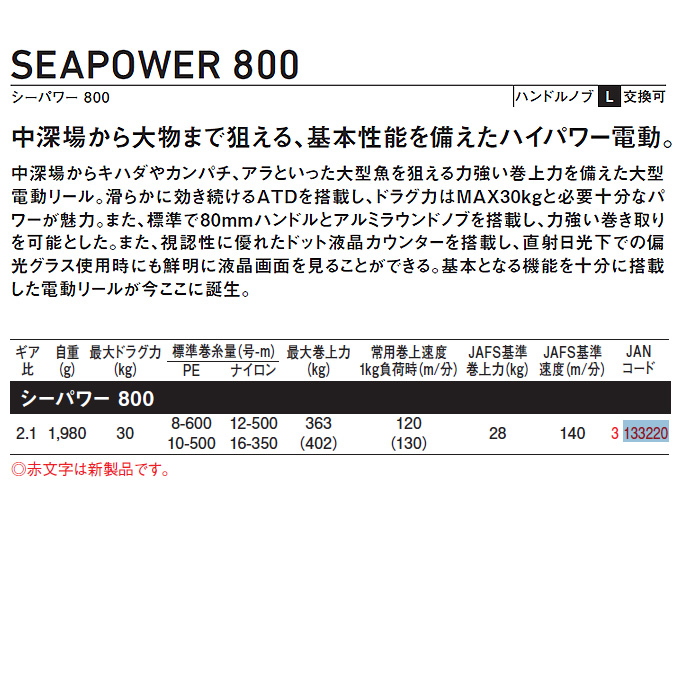 ダイワ シーパワー 800 右ハンドル (2023年モデル) 電動リール /(5)