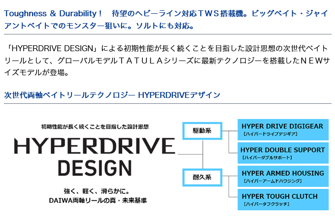 ダイワ 21 タトゥーラ TW 400XHL (左ハンドル / ギア比：8.1) 2021年 
