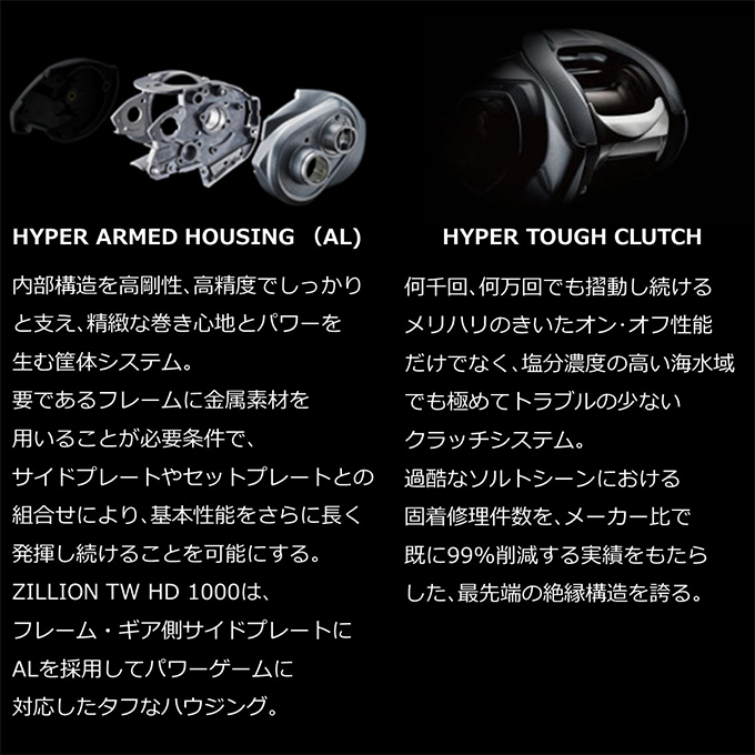 ダイワ 22 ジリオン TW HD 1000H (右ハンドル/ギア比：7.1) 2022年モデル/ベイトキャスティングリール /(5)
