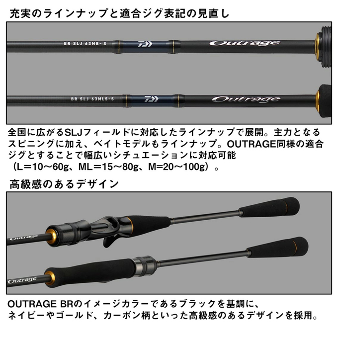 ダイワ 24アウトレイジ BR SLJ 610MS スピニング 2ピース ダイワ ショアジグロッド アウトレイジ BR SLJ 610MS(スピニング