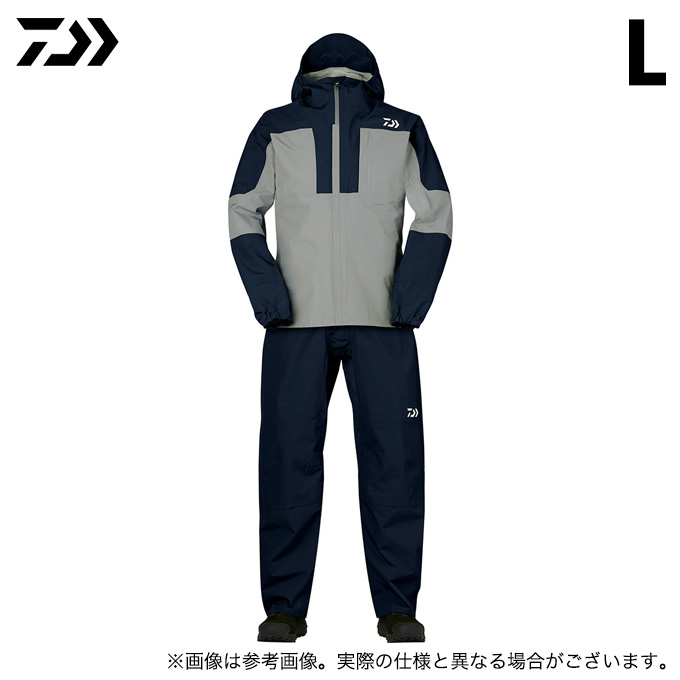 【新品未使用】ダイワ DAIWA レインウェア DR-3723 上下セット DAIWA（ダイワ） 【取り寄せ商品】 DR-3723 (ネイビー×グレー／L) GY