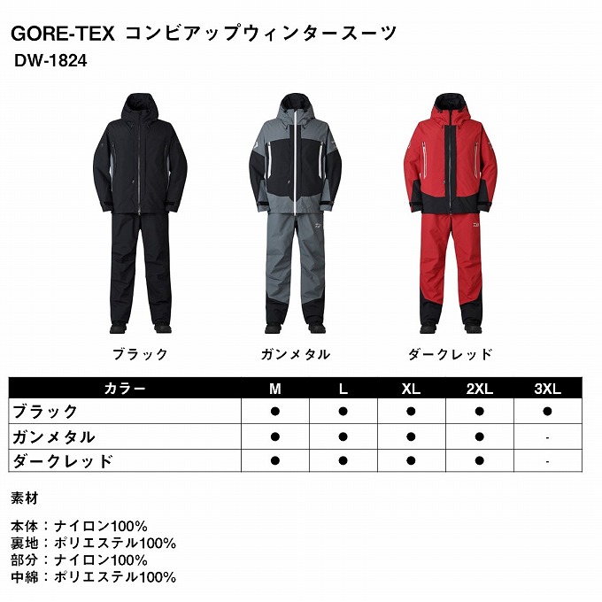 【現品限り】 ダイワ 防寒ウェア DW-1824 GORE-TEX コンビアップウィンタースーツ L ガンメタル 4550133491221_5.jpg