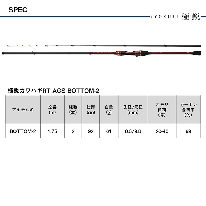 DAIWA（ダイワ） 25 極鋭 カワハギ RT AGS BOTTOM-2 (船竿) 2025年