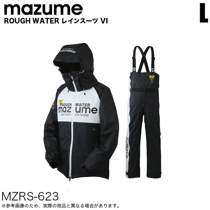 マズメ ラフウォーター レインスーツ MZRS-623 サイズ：L mazume マズメ ROUGH WATER レインスーツ VI MZRS-623 (ブラック