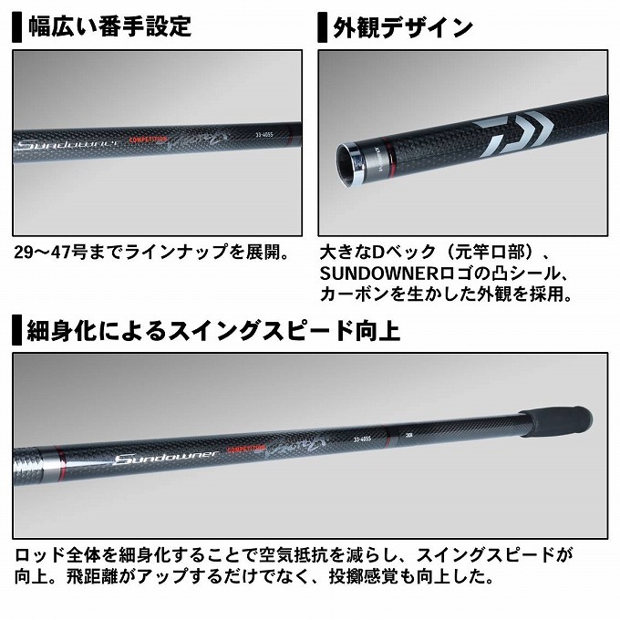 新品 ダイワ サンダウナー コンペティション プロトギア 45-390S Amazon | ダイワ(DAIWA) (ガイド無し)並継投げ竿 サンダウナー