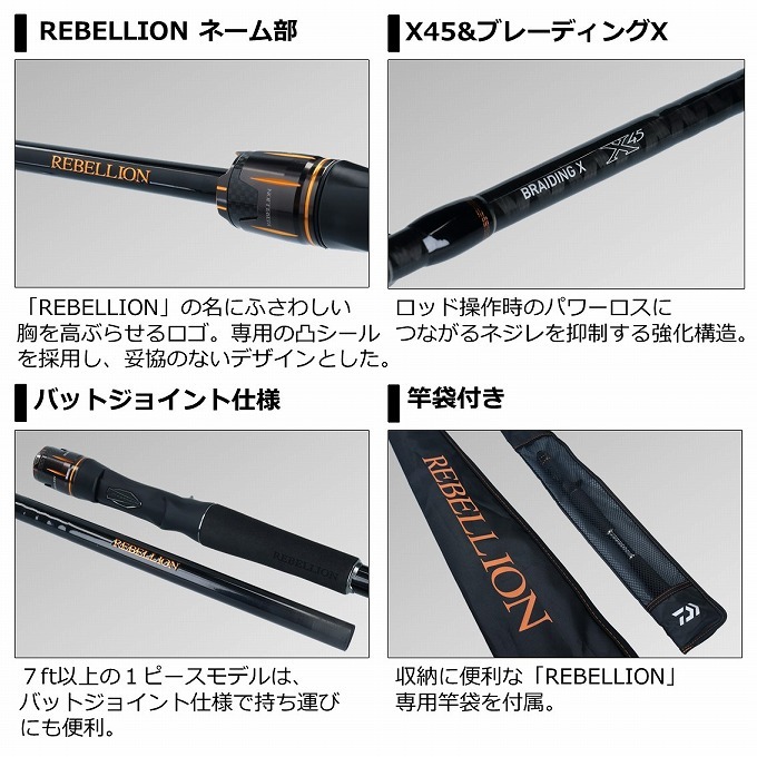DAIWA REBELION ダイワ　リベリオン　701HRS ダイワ ロッド リベリオン 701HRS スピニングモデル [6・大型