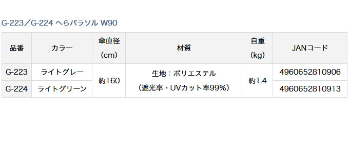 素敵でユニークな ダイワ へらパラソル W90 G-223 ライトグレー