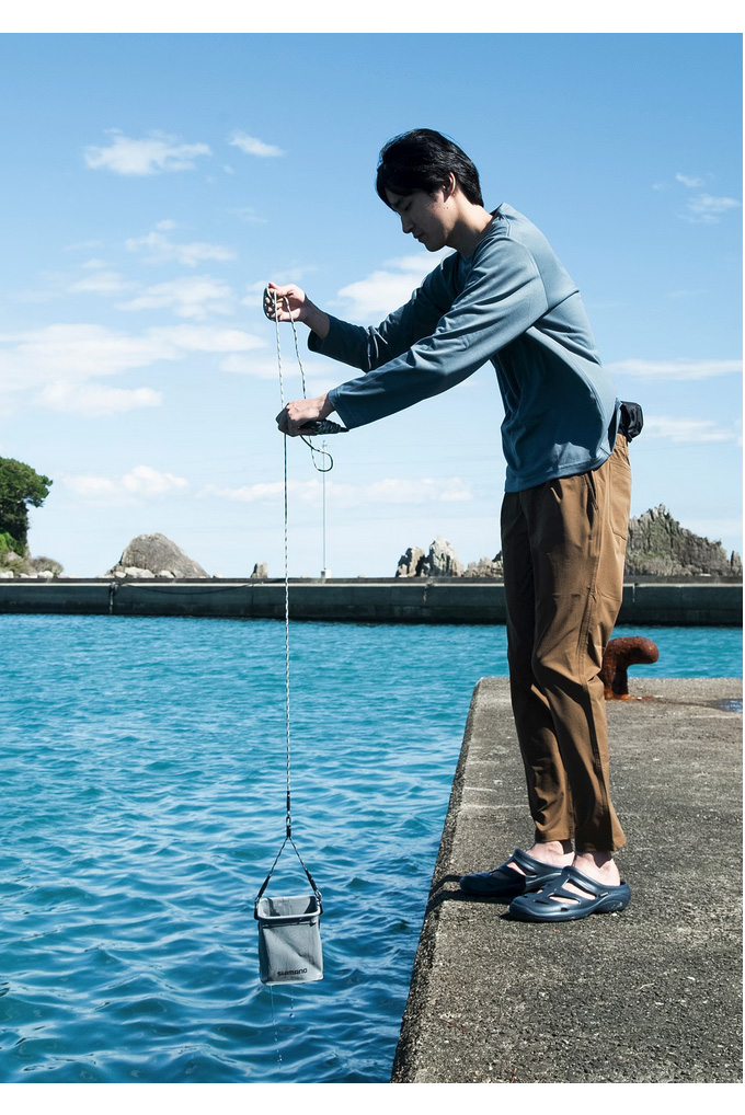 シマノ（SHIMANO） BK-002X (カーキ) ポケッタブル水汲みバッカン (水