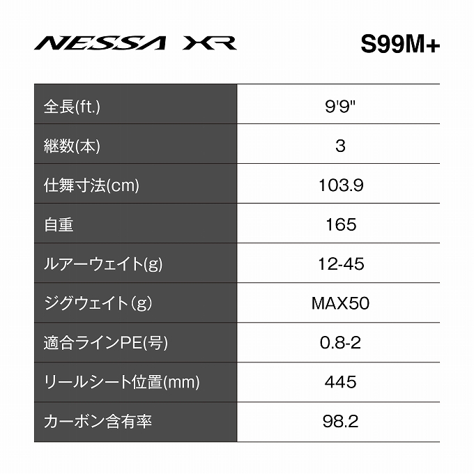シマノ（SHIMANO） 26 ネッサ XR S99M+ (フラットフィッシュロッド