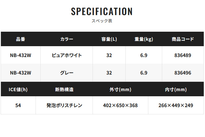 シマノ (7)シマノ (NB-432W) アブソリュートフリーズ ライト 32L シマノ (7)シマノ (NB-432W) アブソリュートフリーズ ライト 32L