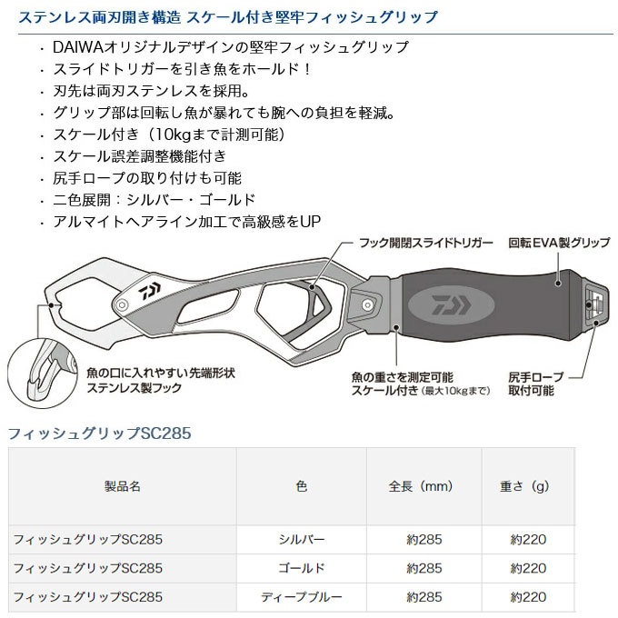 ダイワ フィッシュグリップ SC285 /(5) : d1-sc285 : つり具のマルニシ