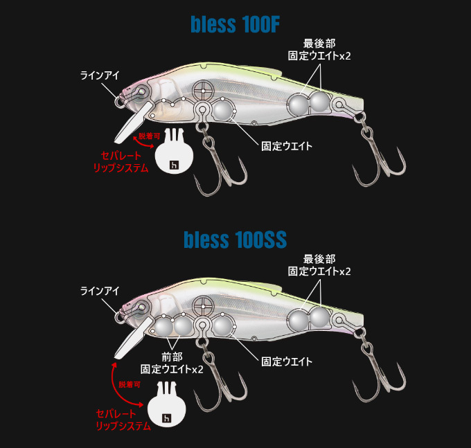 ヒフミクリエイティング ブレス 60SS タイプ：SS (スローシンキング) シーバスルアー(5)