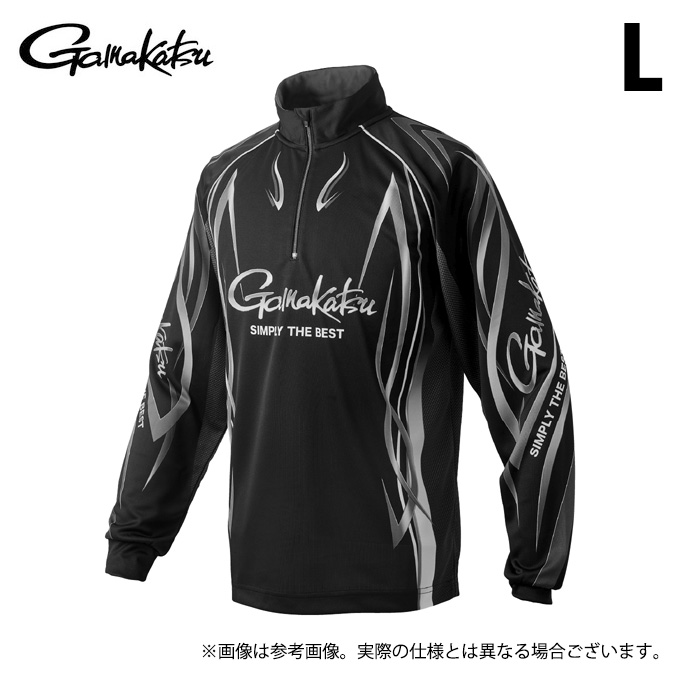 がまかつ　ジップシャツ　GM-3734　GM-3697　M Gamakatsu（がまかつ） 【取り寄せ商品】 GM3734 (L／ブラック