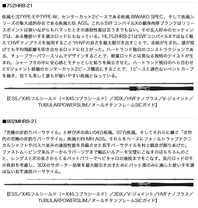 ダイワ ハートランド 752HRB-21 (2021年モデル) ベイトキャスティング