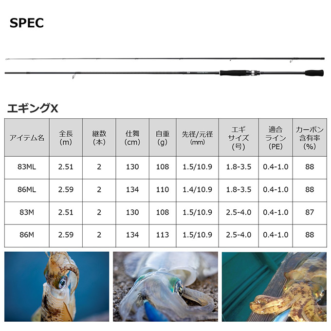 DAIWA（ダイワ） 22 エギング X 83M (2022年モデル) エギングロッド