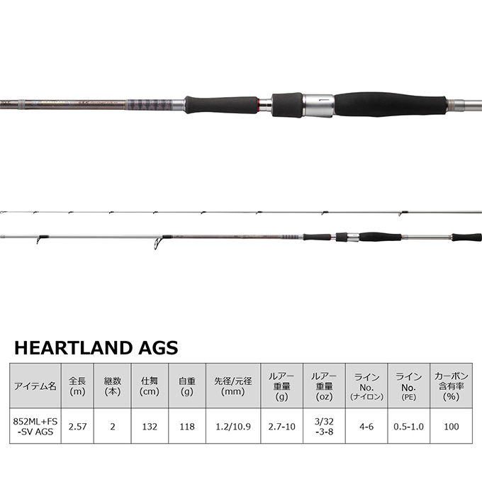 ダイワ ハートランド 白震斬八伍 852ML+FS-SV AGS22-