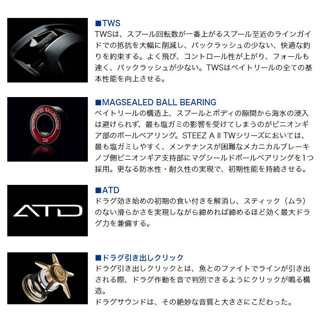 DAIWA（ダイワ） STEEZ (スティーズ) A II TW 1000HL (左ハンドル