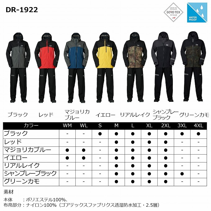DAIWA（ダイワ） DR-1922 (シャンブレーブラック／M) ゴアテックス