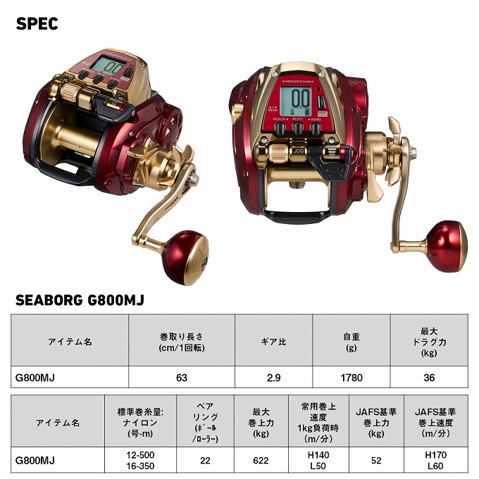 ダイワ 24 シーボーグ G800MJ 右ハンドル (2024年モデル) 電動リール/大型 /(5) : 4550133430022 :  つり具のマルニシYahoo!ショップ - 通販 - Yahoo!ショッピング