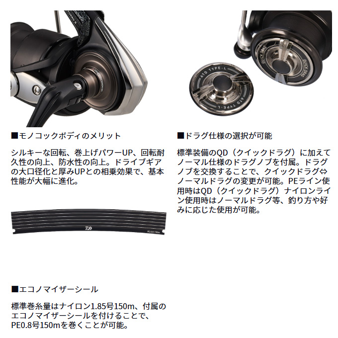 【新品未使用】25銀狼LBQD DAIWA（釣り） ダイワ 25 銀狼 LBQD (2025年モデル) レバー