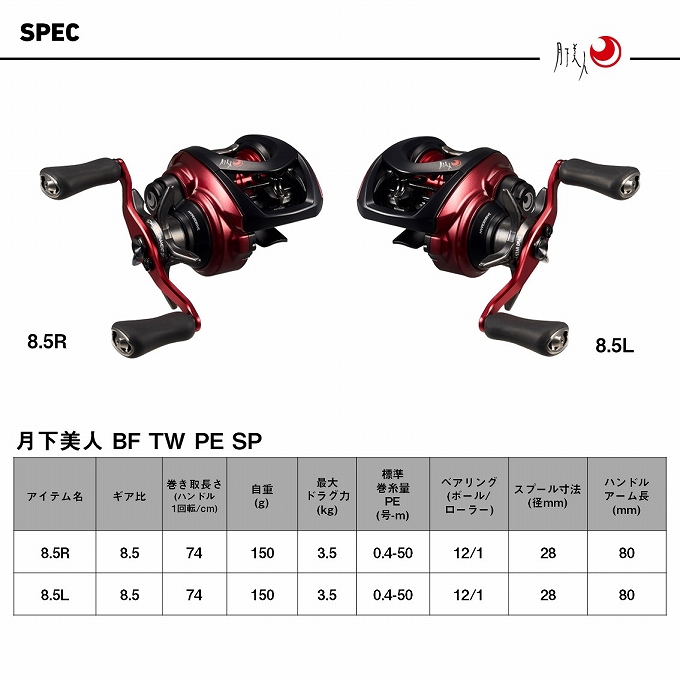 DAIWA（ダイワ） 【予約商品】ダイワ 26 月下美人 BF TW 8.5R PE