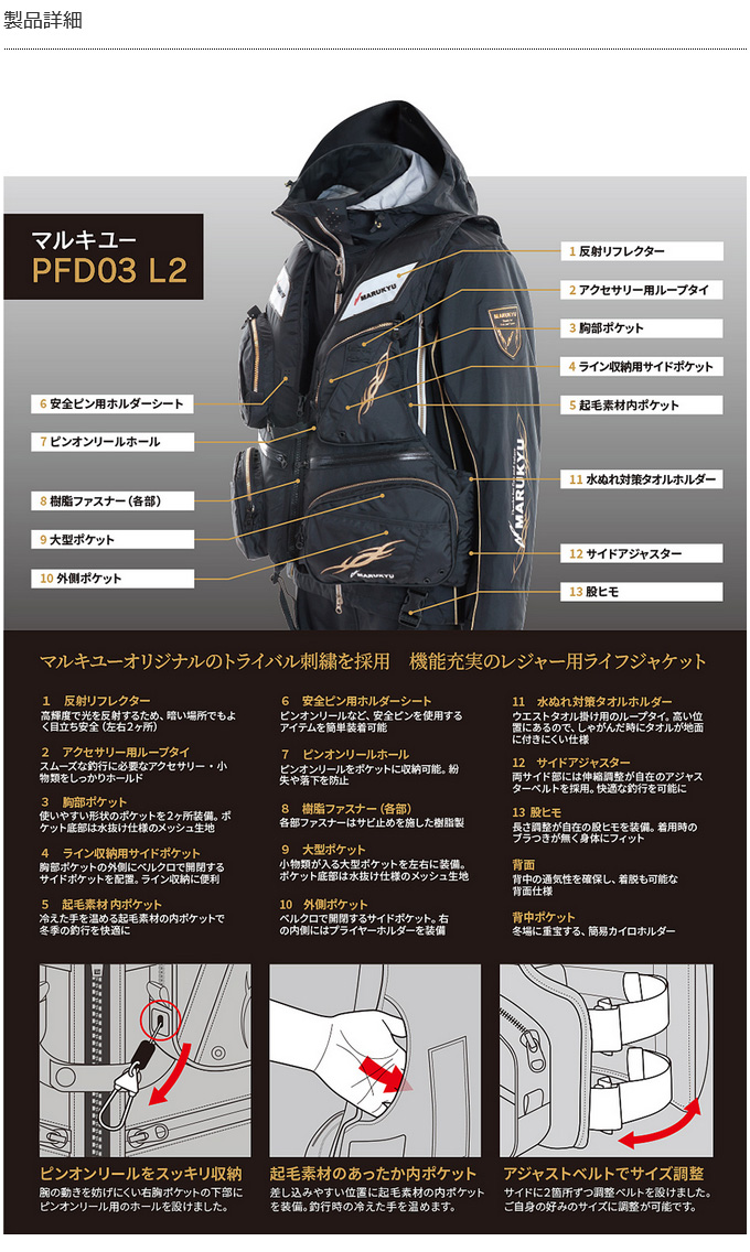 マルキュー（MARUKYU） マルキユーPFD03 L2 (ブラック／S-M) (レジャー