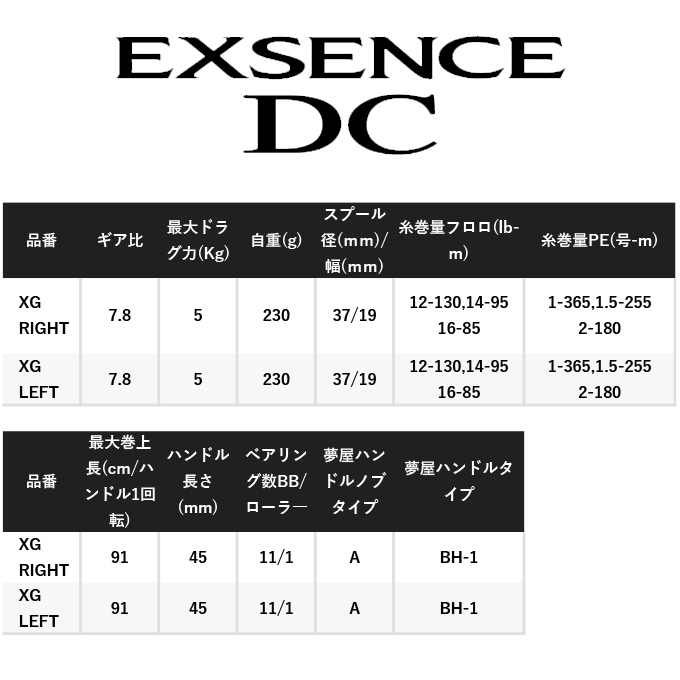 シマノ 22 エクスセンス DC XG LEFT 左ハンドル (2022年モデル) ベイト