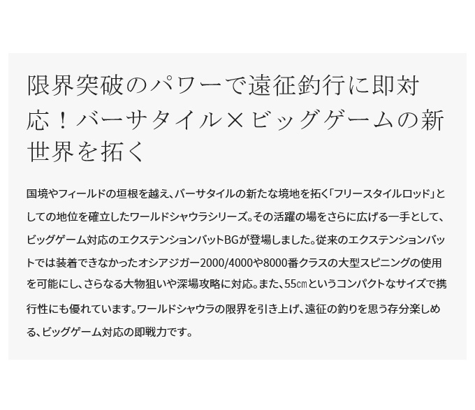 シマノ（SHIMANO） 22 ワールドシャウラ エクステンションバットBG