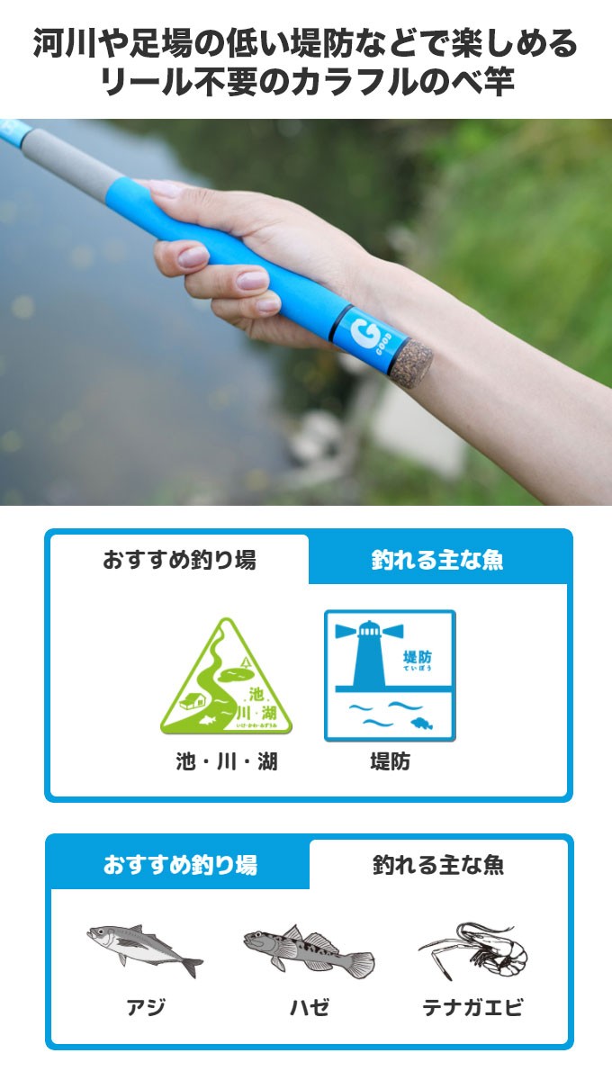 JACKALL（ジャッカル） グッドロッド GD-360（のべ竿）セット +おまけ