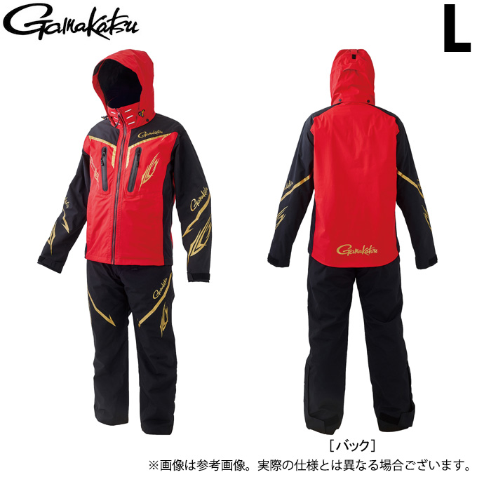 がまかつ GM-3139 ウィンドアップレインスーツ 上下セット L 完売品 美 がま磯 【取り寄せ商品】 がまかつ GM3658 (レッド／L) フィッシング